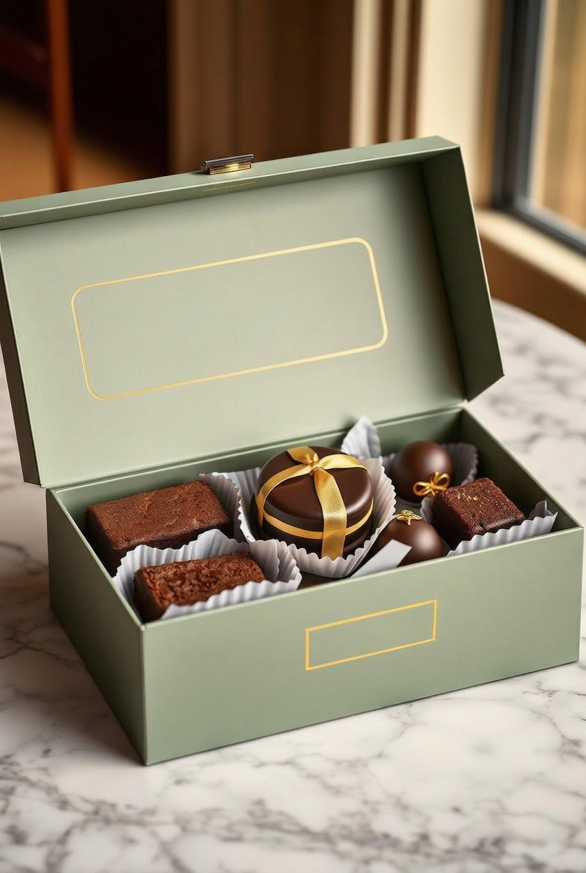 Golden tin of chunky chocolate-chip cookies